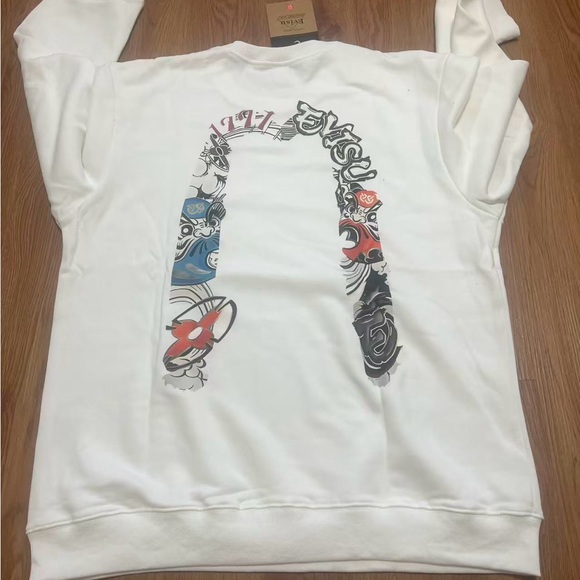 Evisu White Sweatshirt with Carton Godhead - Picture 1 of 8